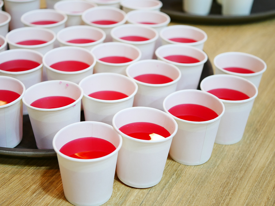 Multi colored paper cups